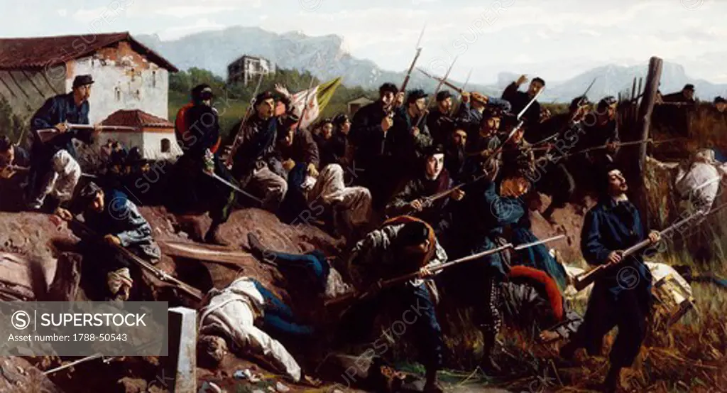 The Battle of Varese, ca 1862, by Federico Faruffini (1831-1869), oil on canvas.