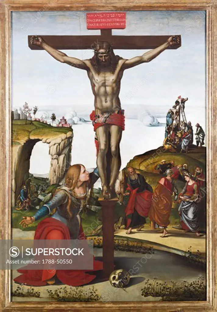 The Crucifixion with Mary Magdalene, by Luca Signorelli (ca 1445-1523).