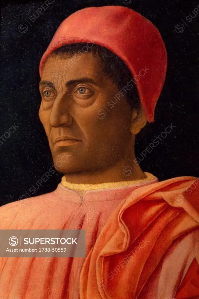 Portrait of Cardinal Carlo de' Medici, 1450-1466, by Andrea Mantegna (1431-1506). Tempera on wood, 40.5x29.5