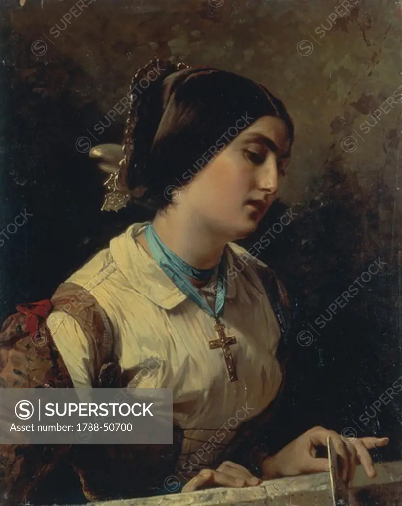 Lucia a Lombard woman, 1869, by Domenico Induno (1815-1878), oil on canvas, 64.5 x 51.5 cm.