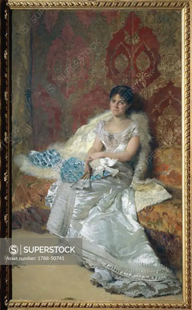 Portrait of Mrs. Theresa Oneto Maglione, 1879, by Domenico Morelli (1826-1901), oil on canvas.