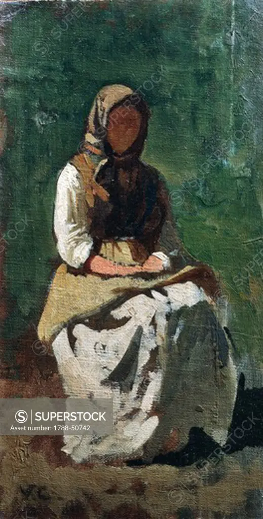 Peasant Woman at Montemurlo, 1862, by Vincenzo Cabianca (1833-1902).