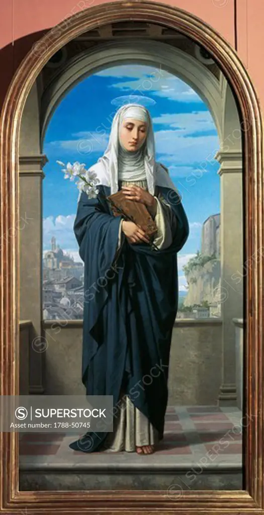St Catherine of Siena, 1888, by Alessandro Franchi (1838-1914).
