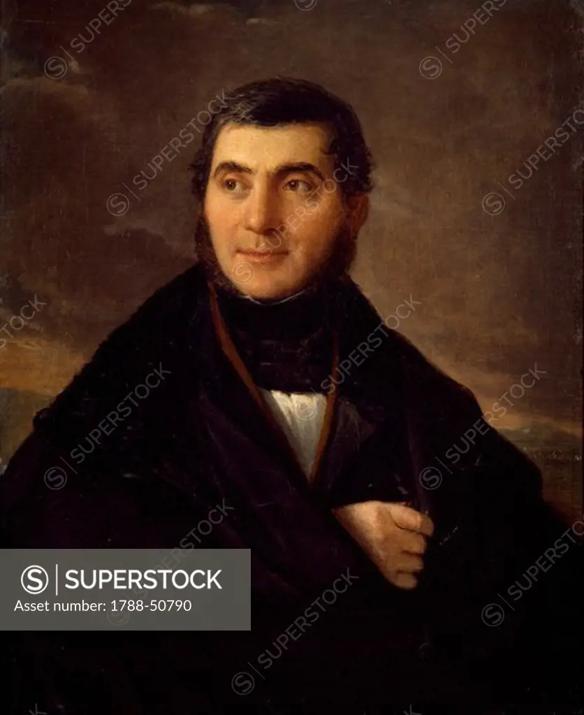 Portrait of Sante Giacomelli, ca 1830, by Natale Schiavoni (1777-1858), oil on canvas, 76x61 cm.
