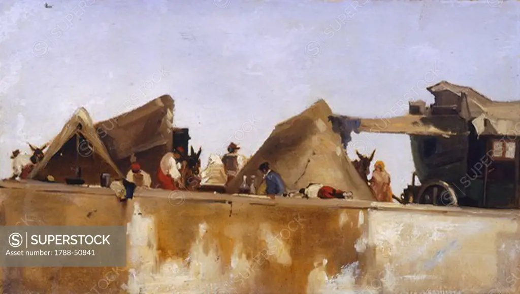 Camp, by Gerolamo Induno (1825-1890).