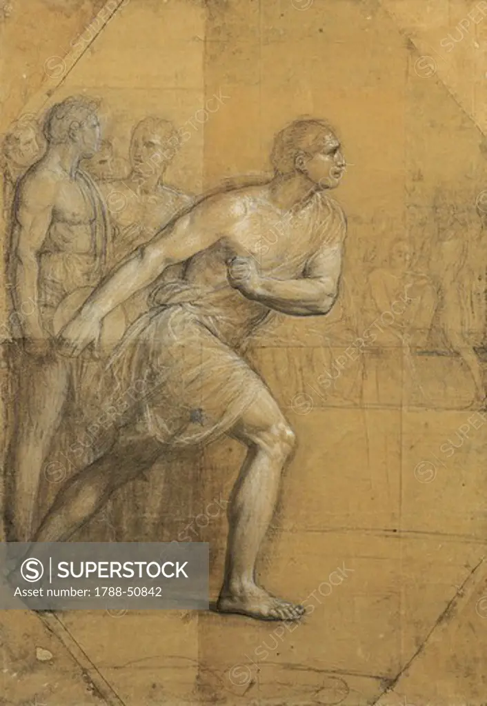 The discus thrower, by Andrea Appiani (1754-1817), drawing.