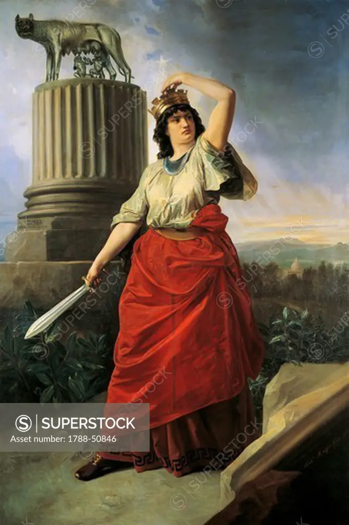 Allegory of the Unification of Italy, by Antonio Muzzi (1815-1894).