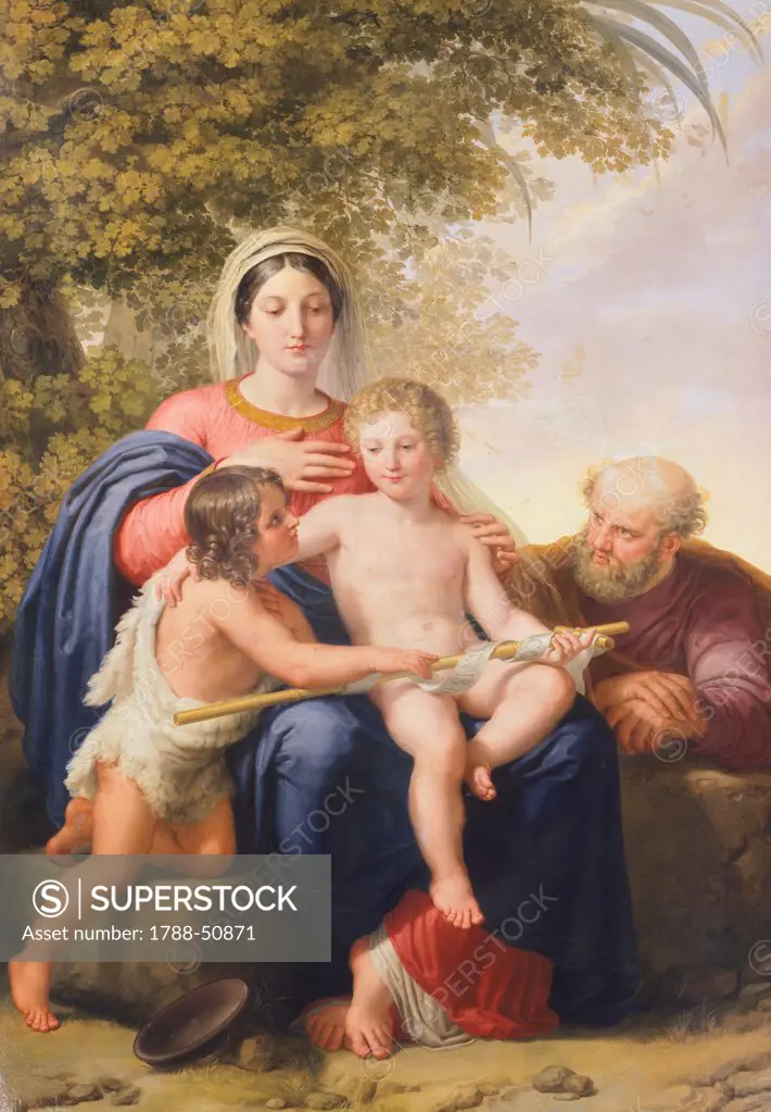 The Holy Family with St John the Baptist, by Pelagio Palagi (1775-1860), oil on canvas, 173x122 cm.