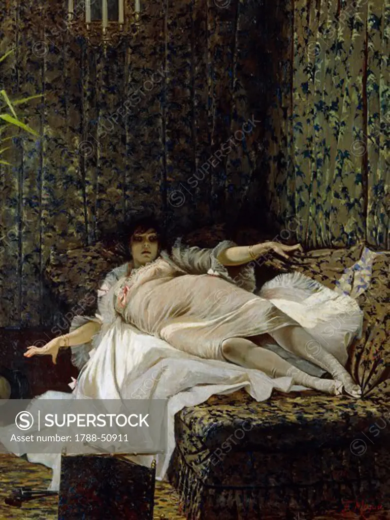La Femme de Claude (The Adulteress), by Francesco Mosso (1849-1877), oil on canvas, 201x151 cm.