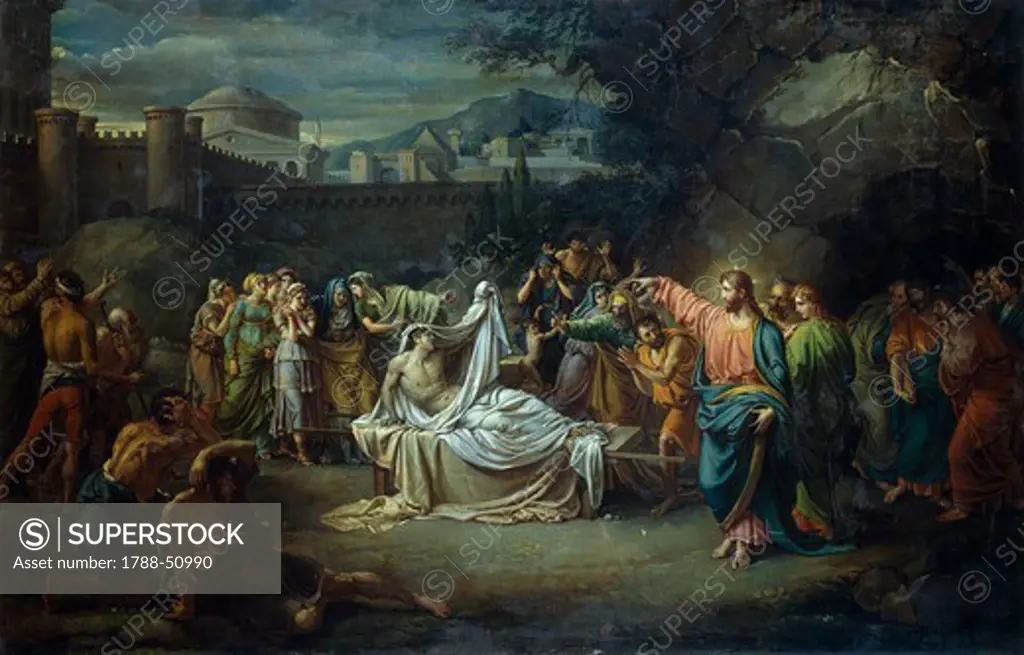 Christ resurrects the widow of Naim's son, 1806-1816, by Jean Baptiste Joseph (1762-1834), oil on canvas.