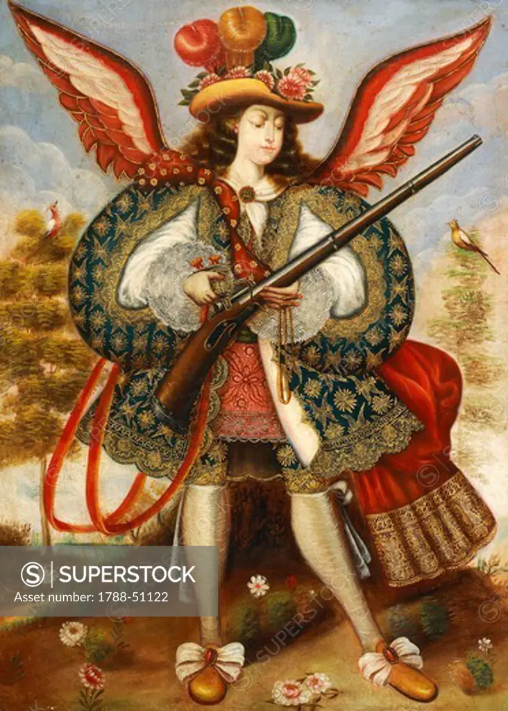 Warrior angel, 18th century, by an artist of the Cuzco school.