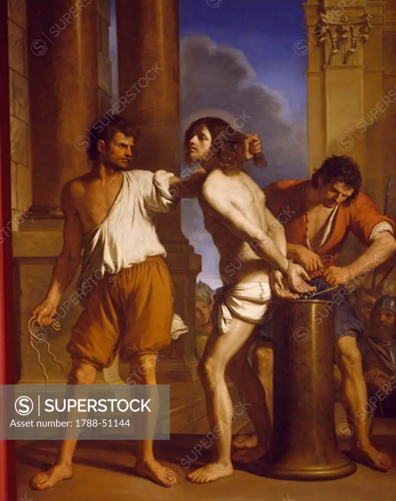 The Scourging of Christ, 1657, by Giovanni Francesco Barbieri, known as Guercino (1591-1666), oil on canvas, 250x185 cm.