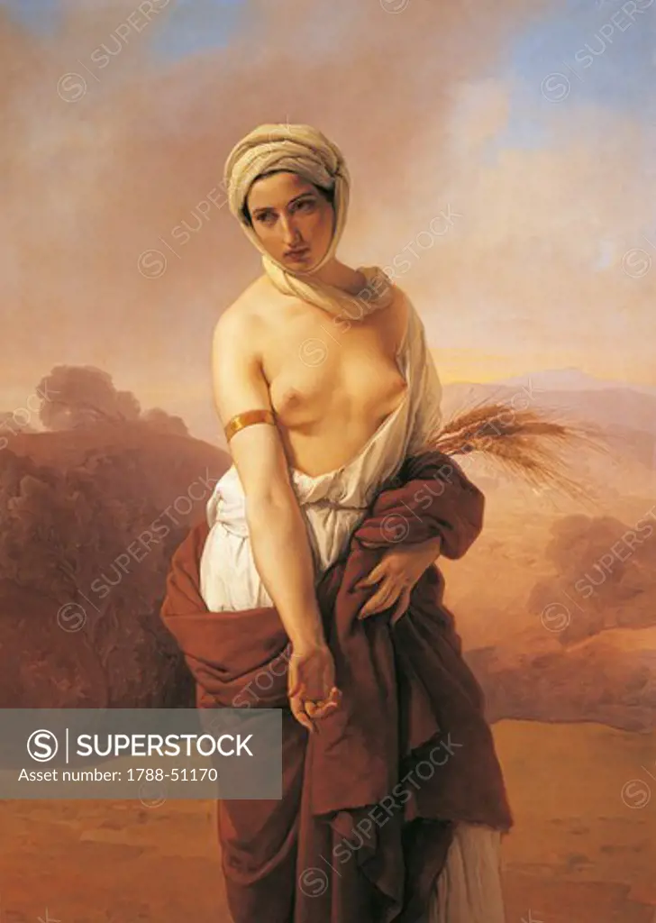 Ruth, 1853, by Francesco Hayez (1791-1882), oil on canvas, 138x100 cm.