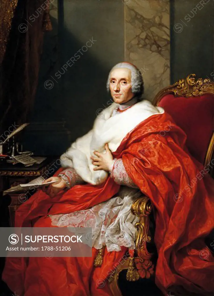 Portrait of Cardinal Alberico Archinto, painted after 1756, by Anton Raphael Mengs (1728-1779), oil on canvas, 155x113 cm.