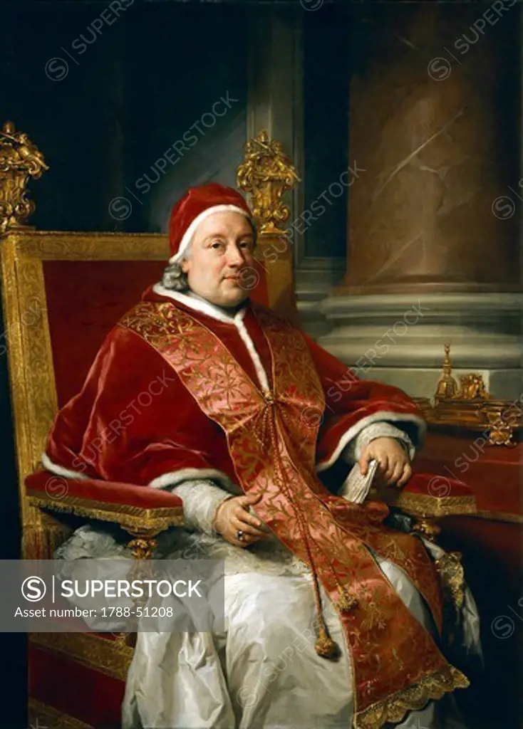 Portrait of Pope Clement XIII Rezzonico, 1758, by Anton Raphael Mengs (1728-1779), oil on canvas, 115x111.5 cm.