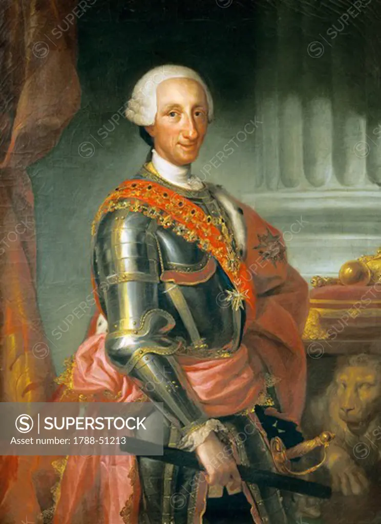 Portrait of King Charles III of Spain, ca 1765, by Anton Raphael Mengs (1728-1779), oil on canvas, 128x97 cm, 5.