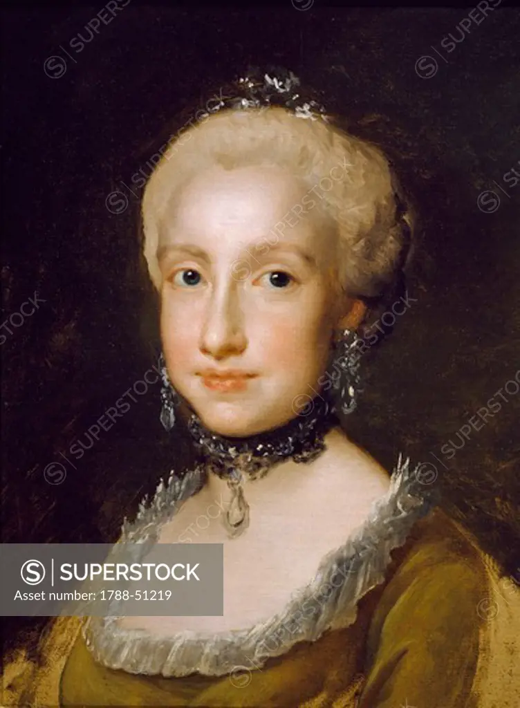 Portrait of the Infanta Maria Luisa of Bourbon, 1764, by Anton Raphael Mengs (1728-1779), oil on canvas, 45x33 cm.