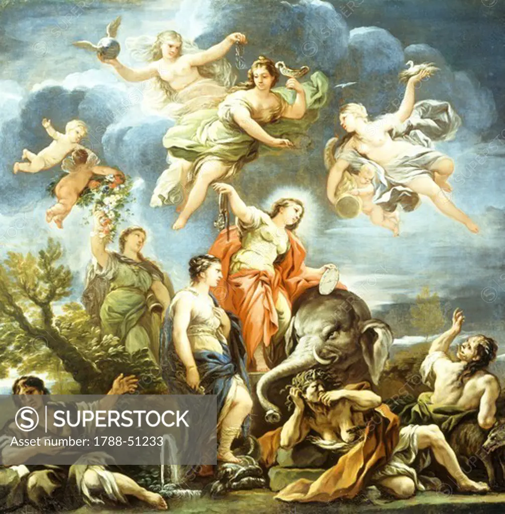 Allegory of Temperance, by Luca Giordano (1634-1705), oil on canvas, 97x101.3 cm.