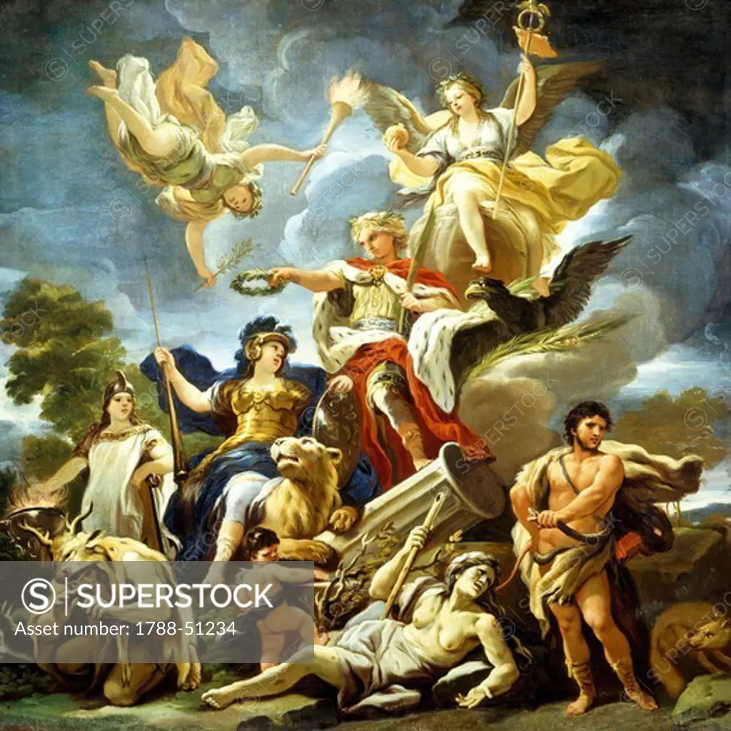 Allegory of the fortress, by Luca Giordano (1634-1704), oil on canvas, 95x99.2 cm.