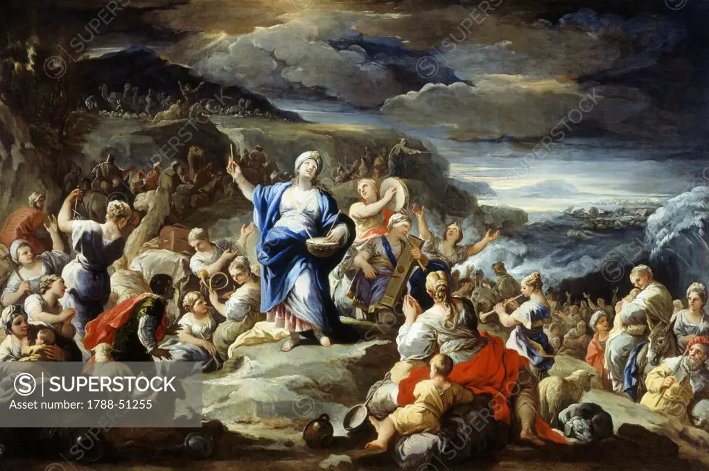 The Song of Miriam, by Luca Giordano (1634-1705), oil on copper, 58x84 cm.