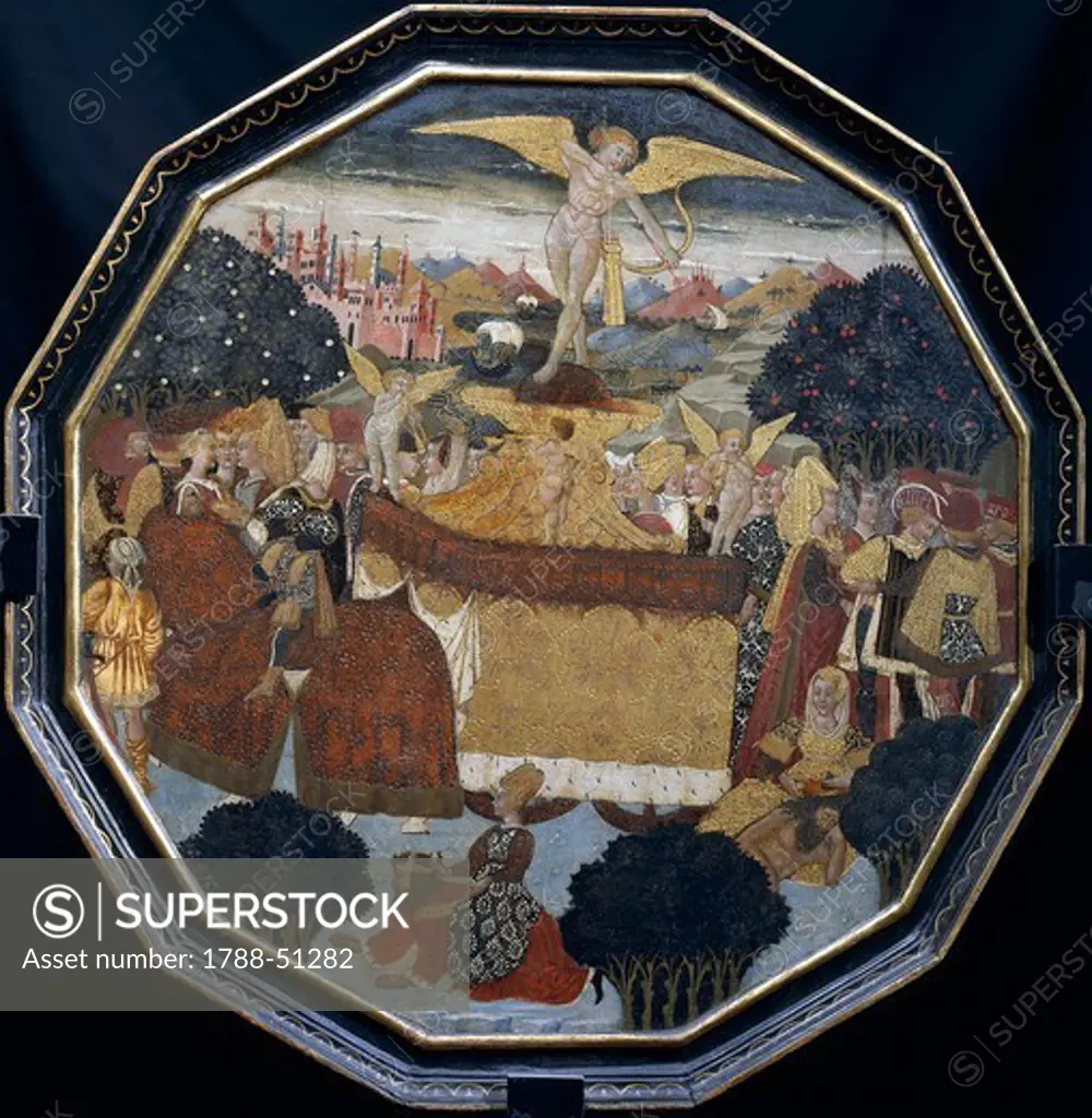 The Triumph of Love, 15th century, from the School of Apollonio di Giovanni, 63 cm diameter.
