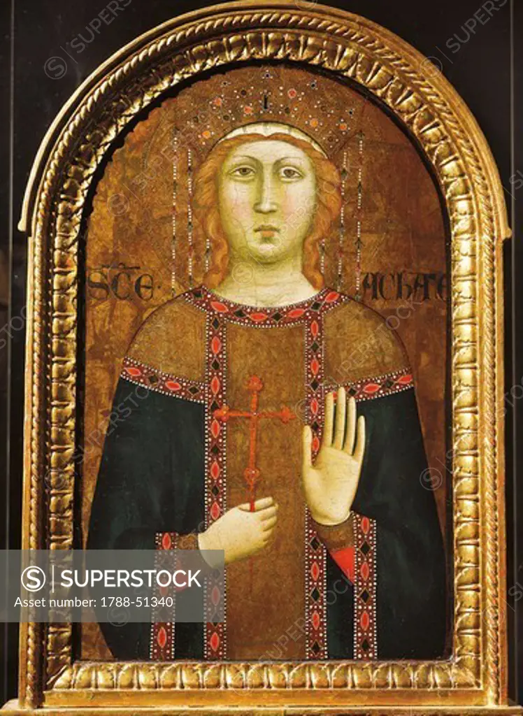 St Agatha, attributed to Jacopo del Casentino (ca 1279-1358), processional panel.