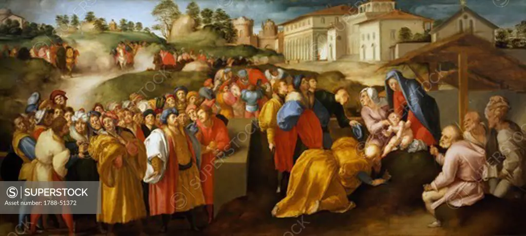 The Adoration of the Magi or Epifania Benintendi, by Jacopo da Pontormo (1494-1557).
