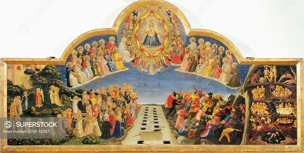 The Last Judgement, 1431, by Giovanni da Fiesole known as Fra Angelico (1400-ca 1455), tempera on wood, 105x210 cm.