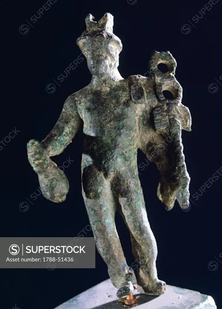 Mercury, terracotta statue, Veneto, Italy. Paleoveneti Civilization.