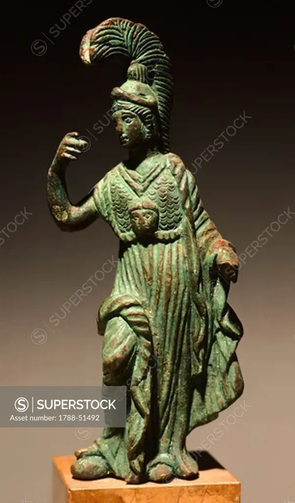 Minerva, bronze statue, Friuli-Venezia Giulia, Italy. Paleoveneti Civilization, 2nd or 3rd Century.