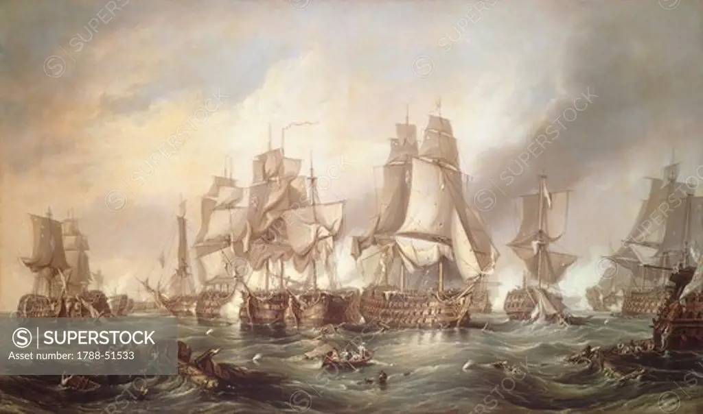 The battle of Trafalgar, October 21, 1805. Spain, 19th century.