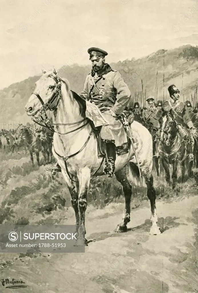 General Aleksiej Nicolaevic Kuropatkin, commander of the Russian troops during the Russo-Japanese War, 1904-1905, print. Russo-Japanese War, Russia, 20th century.