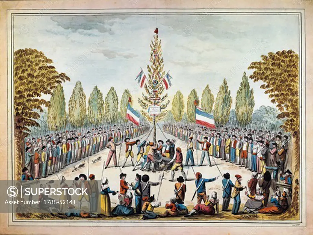 The tree of liberty, print. French Revolution, France, 18th century.