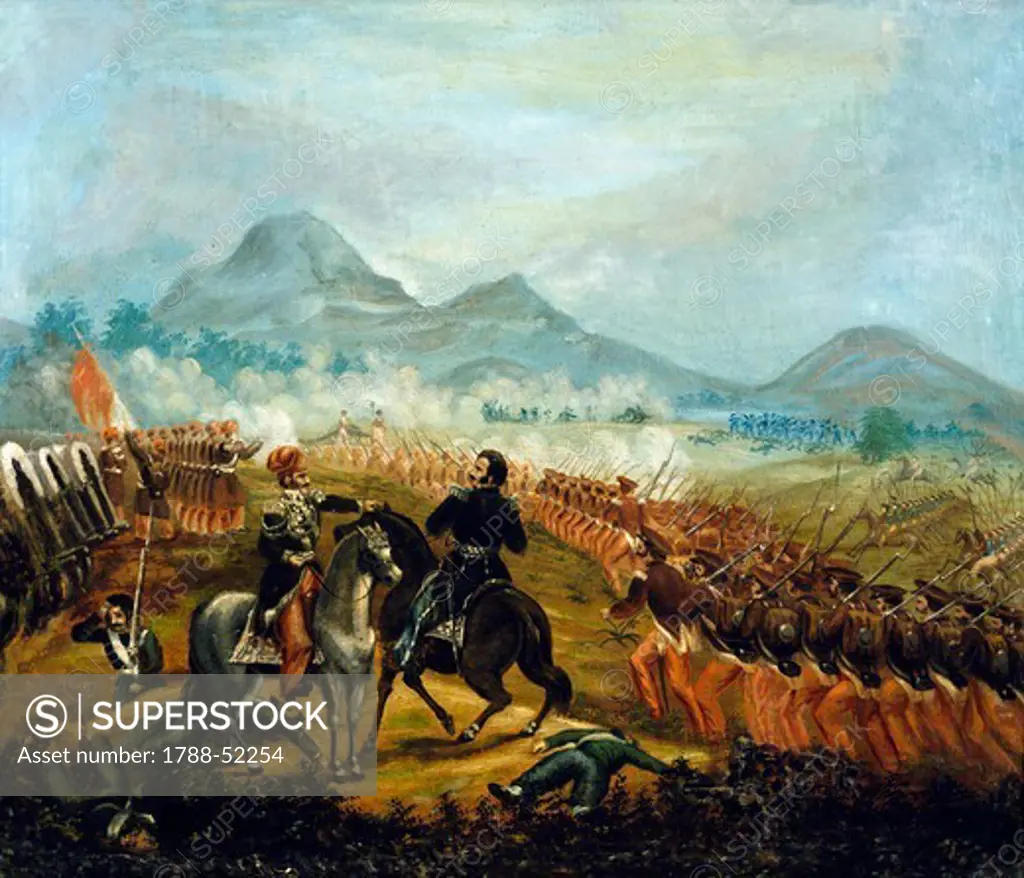 Battle of Famailla, September 19, 1841. War of the Triple Alliance, Argentina, 19th century.