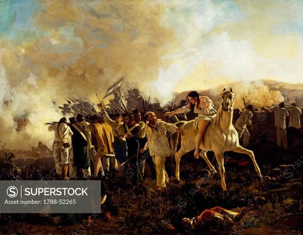 The Battle of Santa Cala, January 8, 1841, painting by Juan Manuel Blanes. Argentina, 19th century.