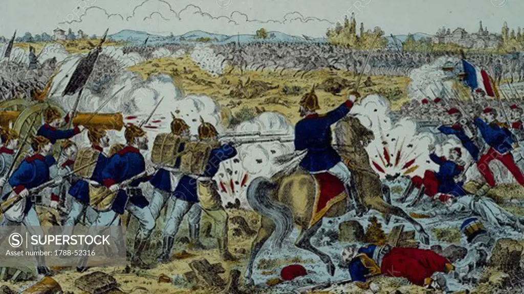 Battle of Gravelotte, August 18, 1870. Franco-Prussian War, France, 19th century.