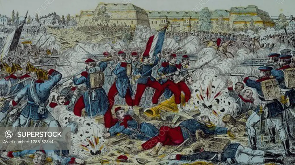 Battle of Sedan, August 31, 1870. Franco-Prussian War, France, 19th century.