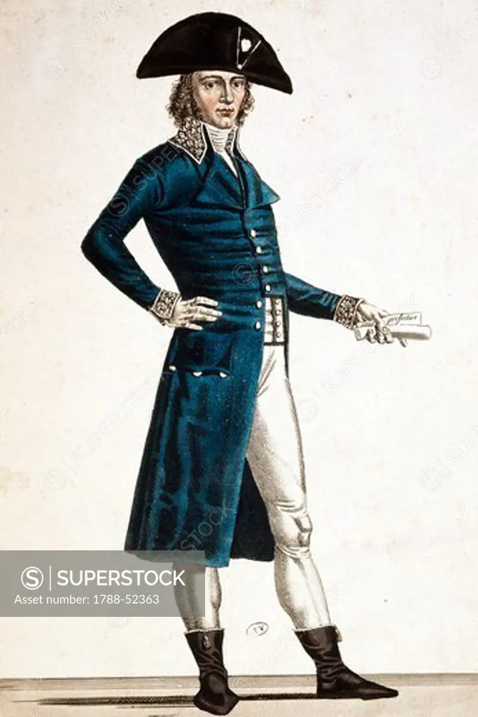 French Governor's costume. First Empire-Napoleonic era, 19th century.