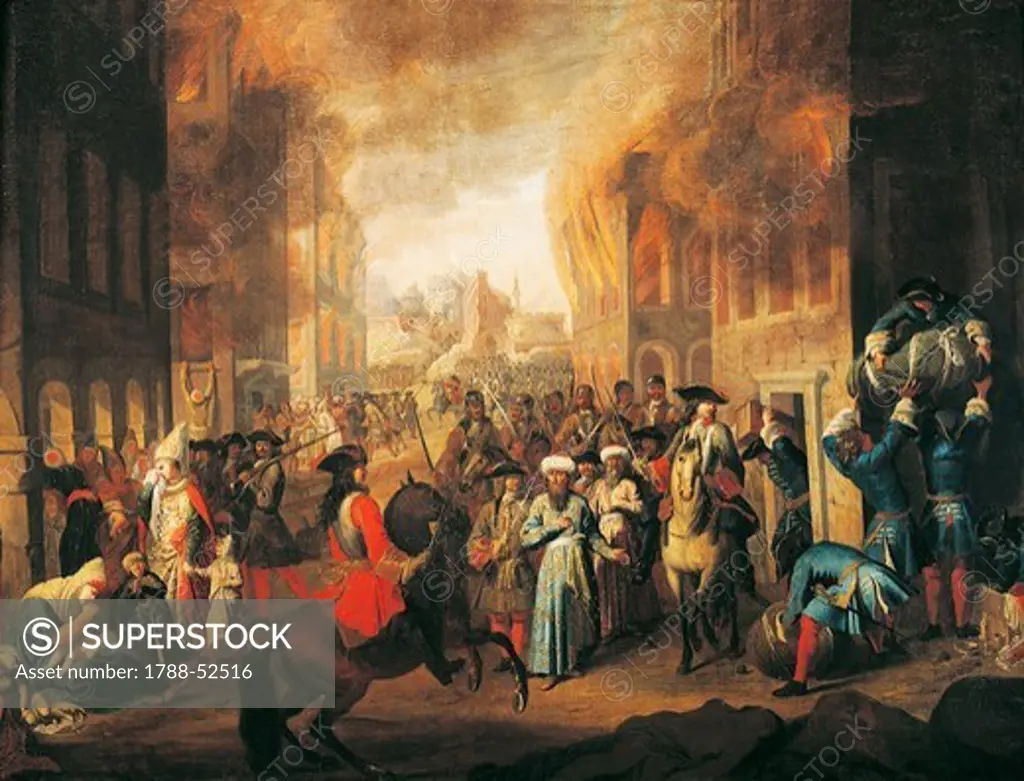 Buda's capture, Charles V of Lorraine against the Turks in Hungary, September 2, 1686. Austro-Turkish War 1683-1699, Hungary, 17th century.