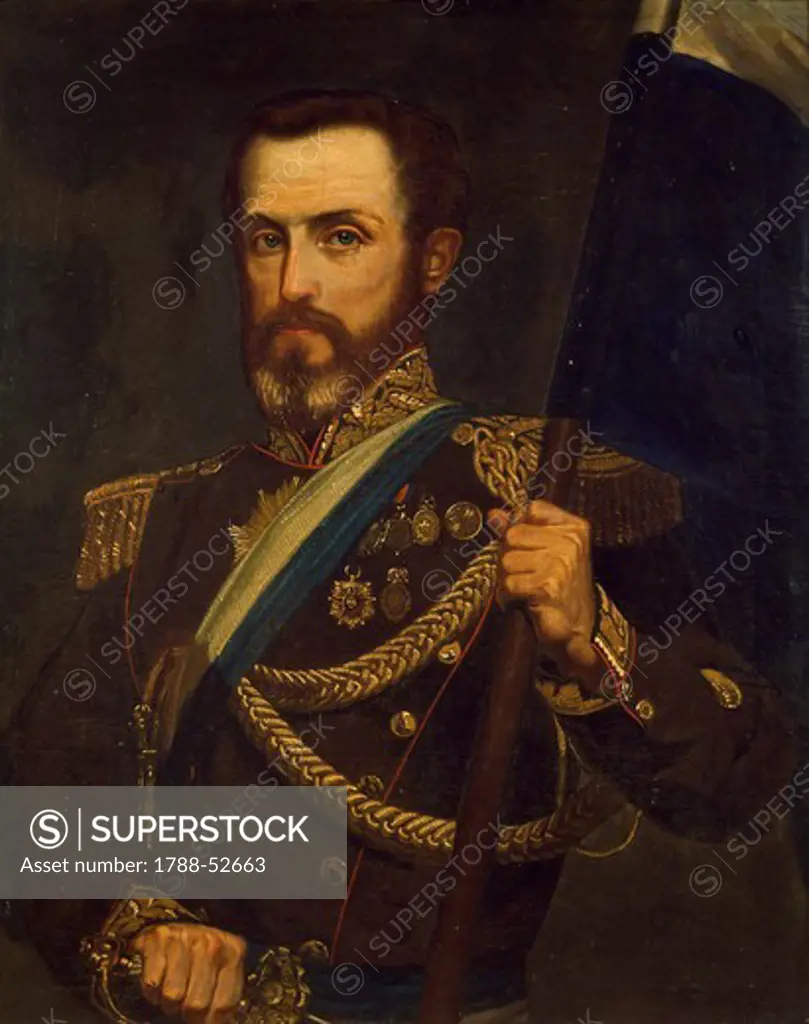 Portrait of General Juan Lavalle Argentina (1797-1841), painting by Luis Novarese. Argentina, 19th century.