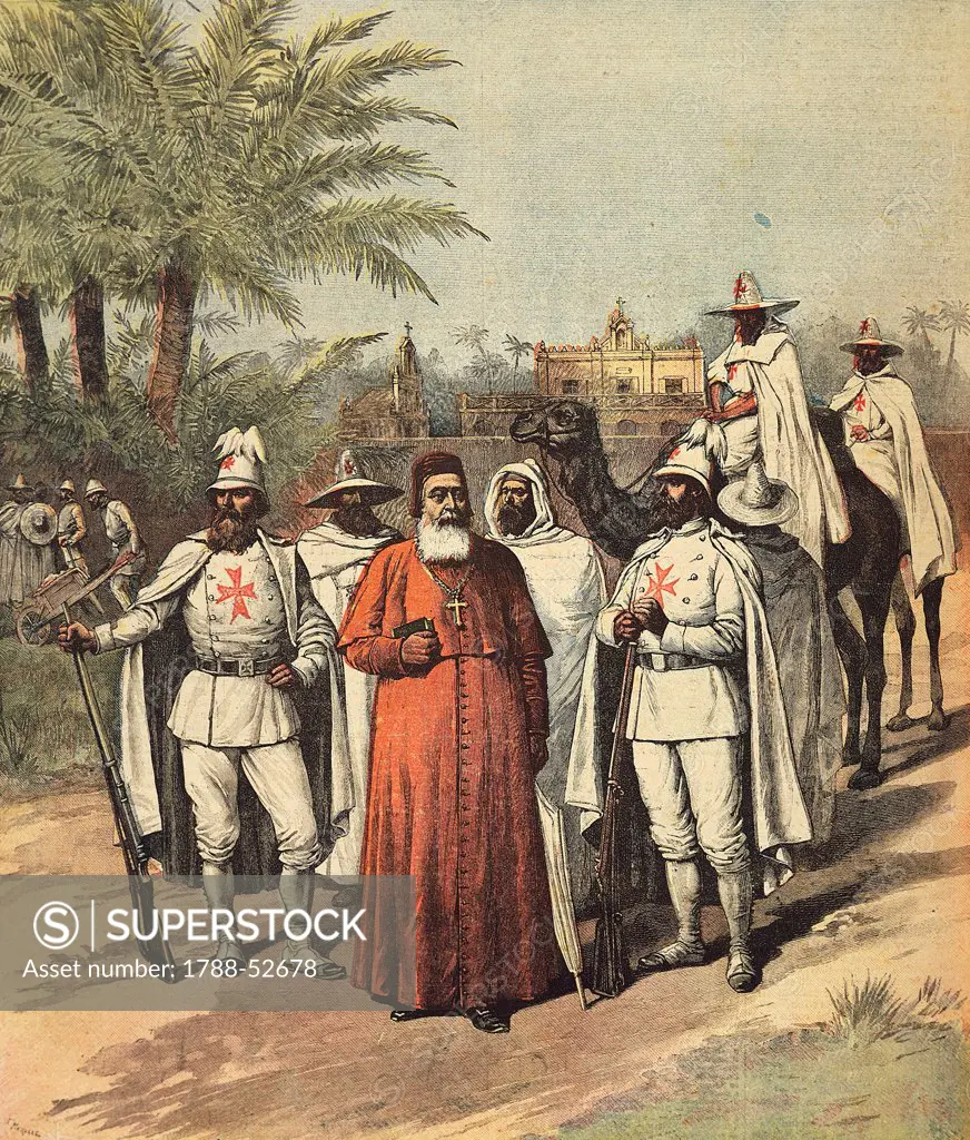 Repression of slavery in Africa, Cardinal Charles Lavigerie and the White Fathers, 1891. Slavery, Africa, 19th century.