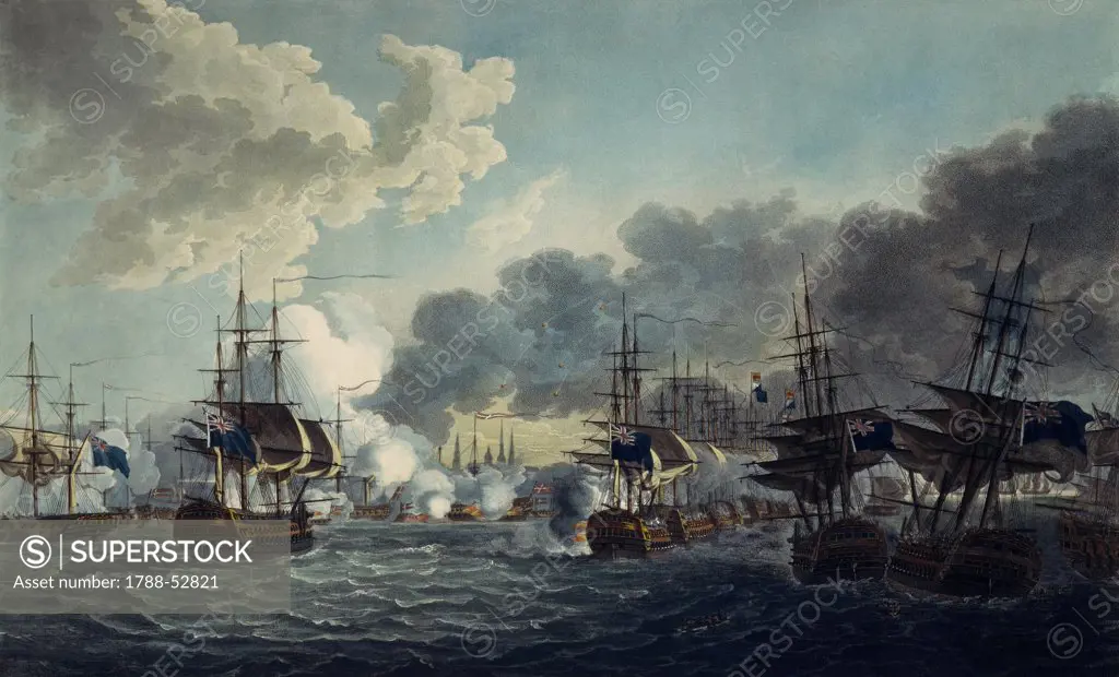 The Battle of Copenhagen, April 2, 1081, release. Napoleonic Wars, Denmark, 19th century.