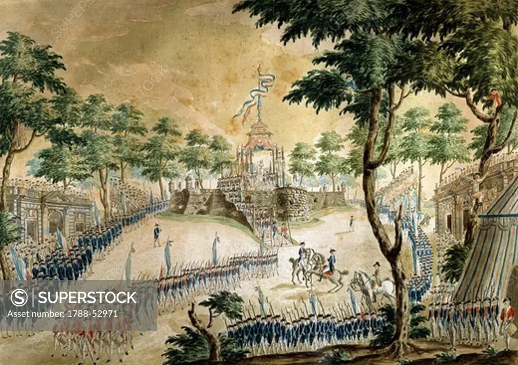 The confederation of Dijon during the Feast of the Federation of the National Guard, May 18, 1790. French Revolution, France, 18th century.