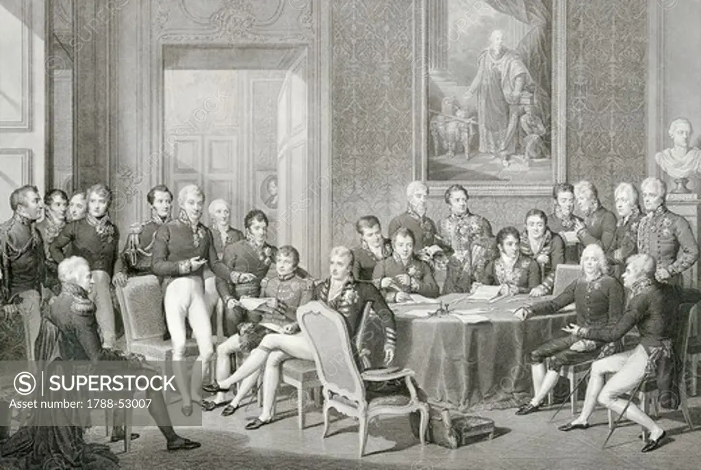 Participants at the Congress of Vienna in 1814-1815. Austria, 19th century.
