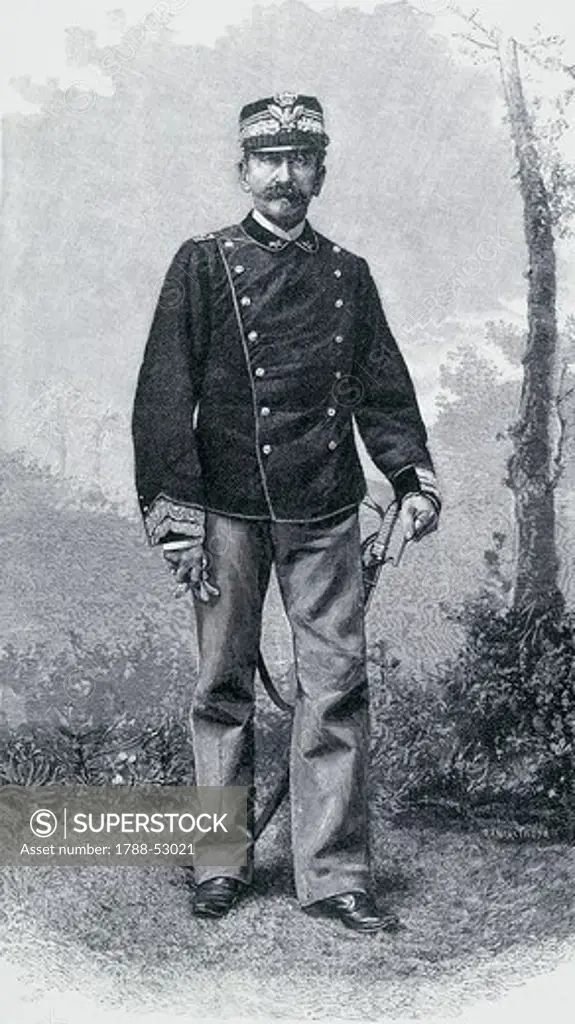 Portrait of Alessandro Asinari di San Marzano (1830-1906), Italian politician and fighter during the Wars of Independence and the War in Abyssinia.