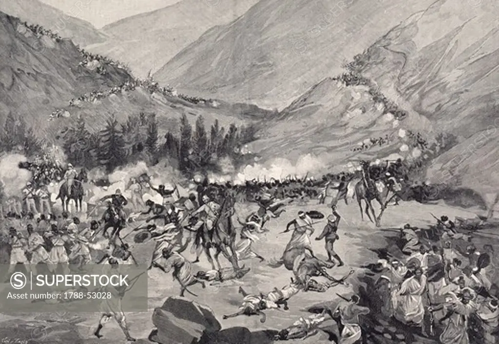 Battle of Coatit, January 1895. War in Abyssinia, Ethiopia, 19th century.