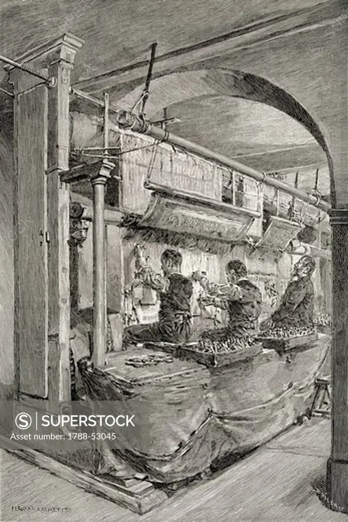 Gobelins manufactoring, the Revue de l'Exposition Universelle (World Fair) of 1889. Universal Exhibitions, France, 19th century.