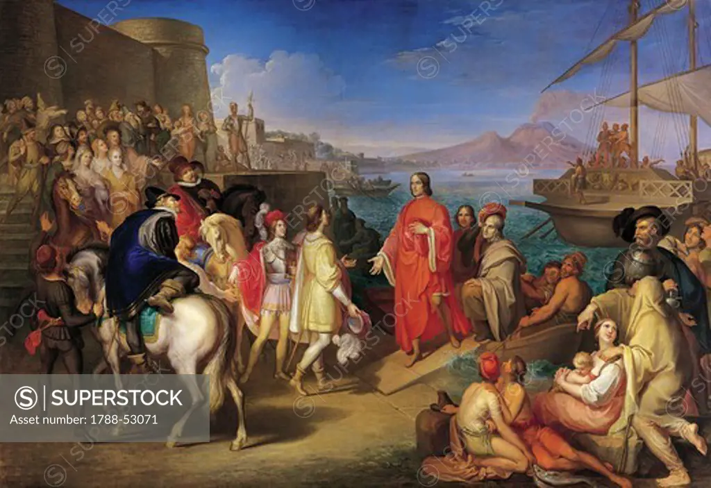 Landing of Lorenzo the Magnificent in Naples, by Gaspero Martellini (1785-1857).