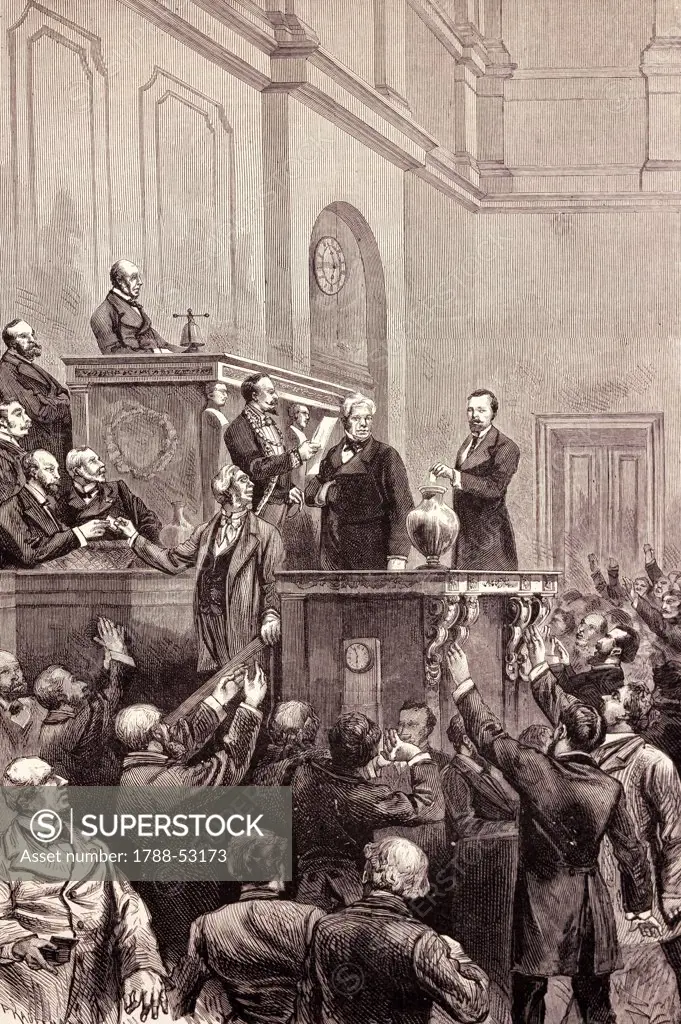 The election of the President of the French Republic in 1879, from L'Illustration, February 16, 1879.