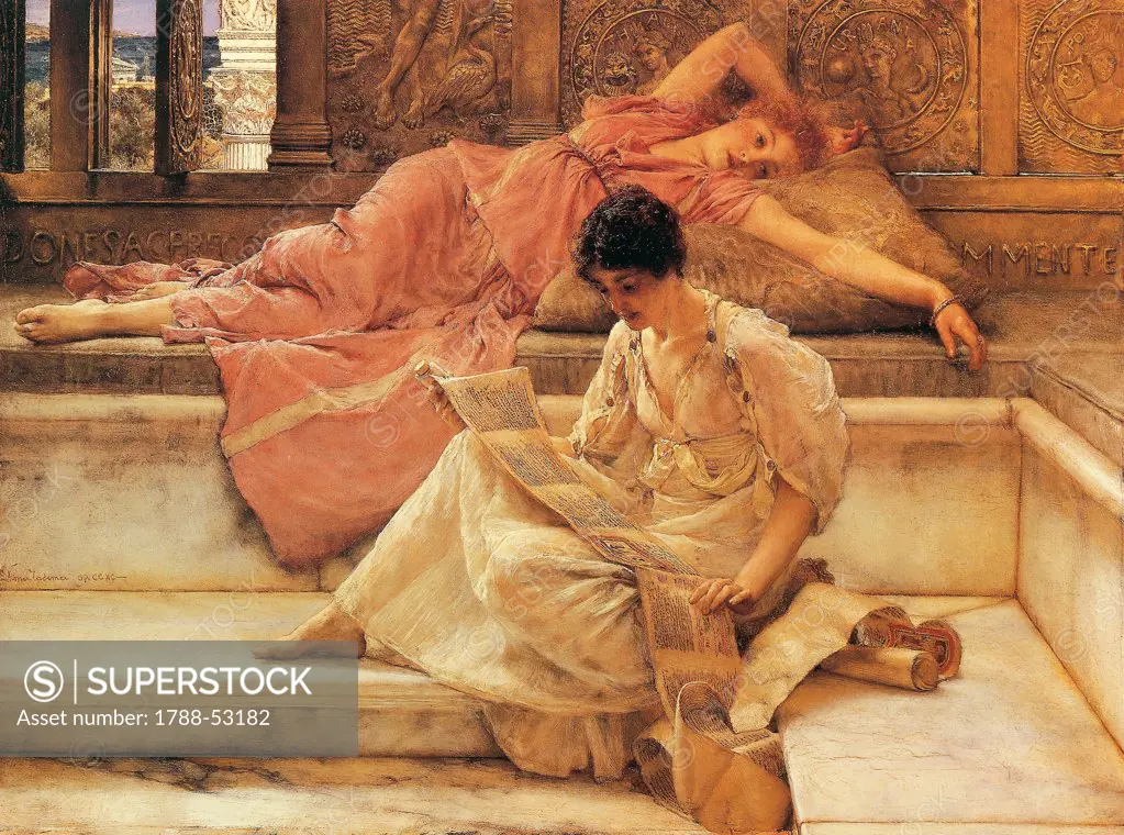 The favorite poet, 1888, by Lawrence Alma-Tadema (1836-1912).
